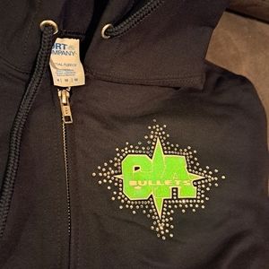 Cheer Athletic NEW Zipper Fleece Drawstring Hoodie CA Bullets Blackjacks Adult M